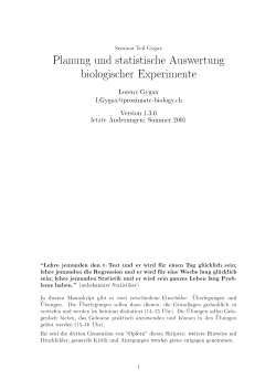 Planung und statistische Auswertung biologischer Experimente