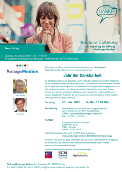 Jahr der Dankbarkeit - Evangelische Kirchengemeinde Notzingen