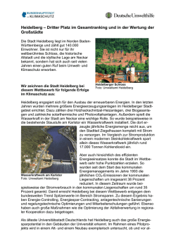 Heidelberg &ndash; Dritter Platz im Gesamtranking und in der Wertung der