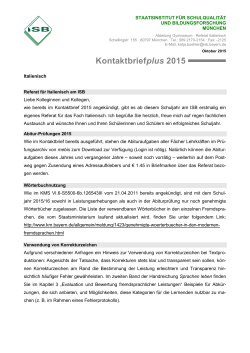 Kontaktbriefplus Italienisch 2015 - ISB