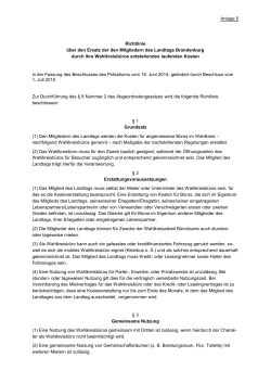 Richtlinie über den Ersatz der den Mitgliedern des Landtags