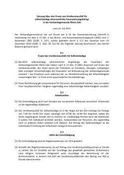 Satzung über den Ersatz von Verdienstausfall für - VG Rhein-Selz