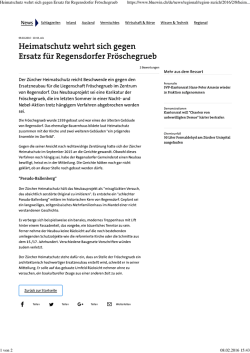 Heimatschutz wehrt sich gegen Ersatz für Regensdorfer