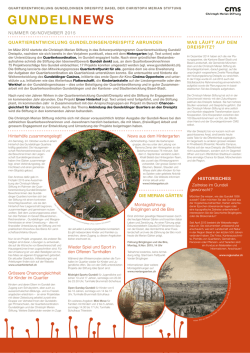 Gundelinews Nummer 06/2015 - Christoph Merian Stiftung