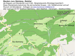Wandern Jura: Balmberg - Balsthal die Etappen und Wanderzeit