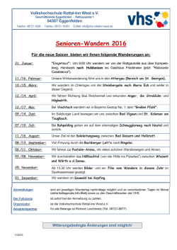 Senioren-Wandern 2016 - Volkshochschule Rottal