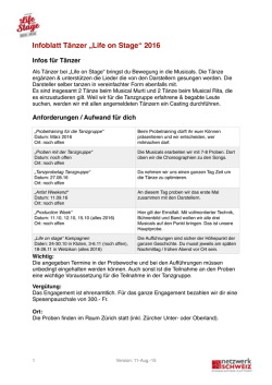 Infoblatt T&auml;nzer &bdquo;Life on Stage&ldquo; 2016