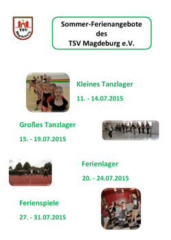 Kleines Tanzlager Großes Tanzlager Ferienlager - tsv