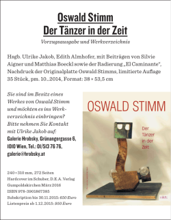 Oswald Stimm Der Tänzer in der Zeit OSWALD STIMM