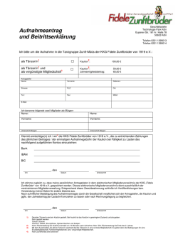 Aufnahmeantrag und Beitrittserklärung Tanzgruppe Zunft Müüs