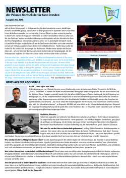 Newsletter - Palucca Hochschule für Tanz Dresden