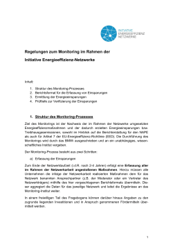 detaillierte Regelungen zum Monitoring im Rahmen der Initiative
