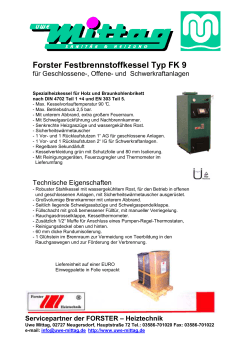 Forster Festbrennstoffkessel Typ FK 9