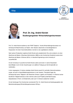 Vita Prof. Dr.-Ing. Andr&eacute; Kieviet - Hamburger Fern