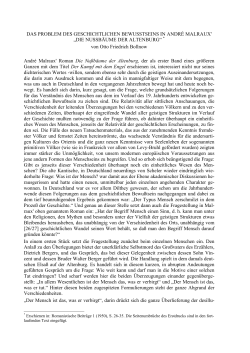 Das Problem des geschichtlichen Bewusstseins in André Malraux