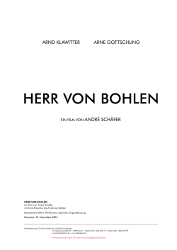 HERR VOR BOHLEN ein Film von Andr&eacute; Sch&auml;fer mit Arnd Klawitter