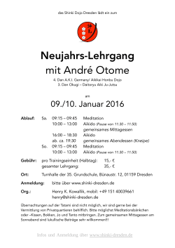 Neujahrs-Lehrgang mit André Otome