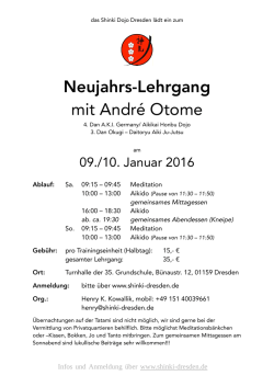 Neujahrs-Lehrgang mit André Otome