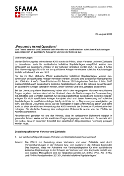"Frequently Asked Questions" Vertreter und Zahlstelle
