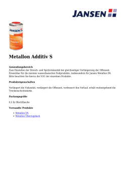 Metallon Additiv S Metallschutz | Verdünnung Spritzen