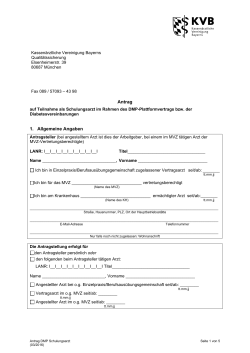 Antrag 1. Allgemeine Angaben - Kassenärztliche Vereinigung Bayerns