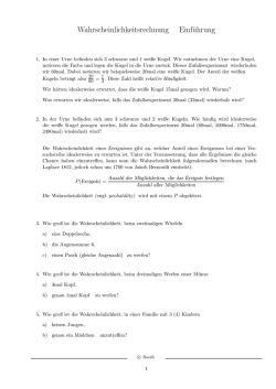 Einf&uuml;hrung in die Wahrscheinlichkeitsrechnung