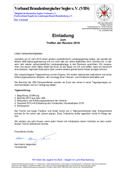 Einladung hier downloaden - Verband Brandenburgischer Segler