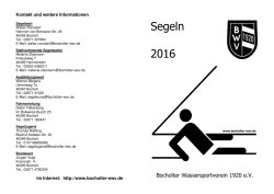 Jahresplan Segeln 2016 - beim Bocholter Wassersportverein