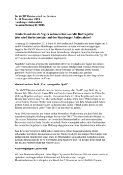 Pressemitteilung 1 vom 29.09.2015 - Hamburger Segel-Club