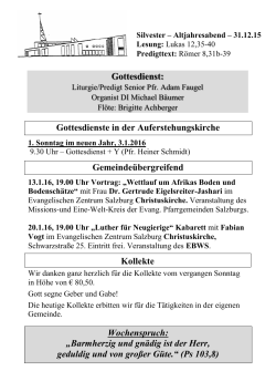 Gottesdienst - Salzburg Auferstehungskirche