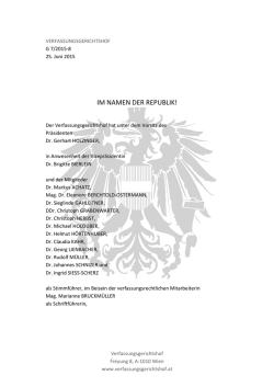 G 7/2015 - Verfassungsgerichtshof