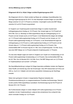 Dr&auml;ger revidiert Ergebnisprognose 2015