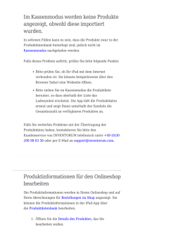 Im Kassenmodus werden keine Produkte angezeigt
