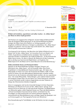 Heimspiel f&uuml;r &bdquo;Macher&ldquo; auf der Hobby &amp