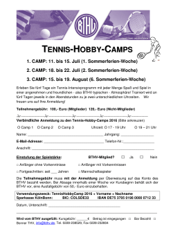 TENNIS -HOBBY -CAMPS