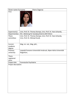 Given name Surname Diana Zagorac
