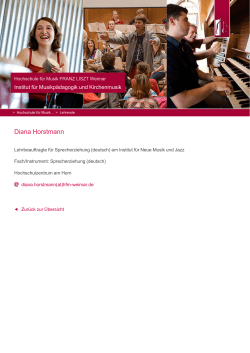Diana Horstmann - Hochschule für Musik FRANZ LISZT Weimar