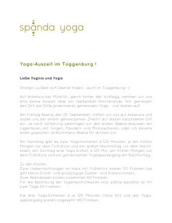 Yoga-Auszeit im Toggenburg