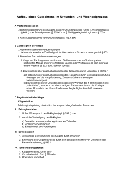 Aufbau eines Gutachtens im Urkunden