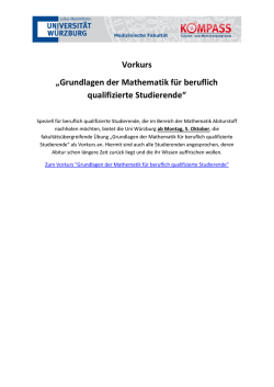 Grundlagen der Mathematik f&uuml;r beruflich qualifizierte Studierende