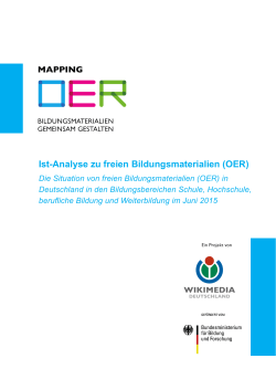 Ist-Analyse zu freien Bildungsmaterialien (OER)