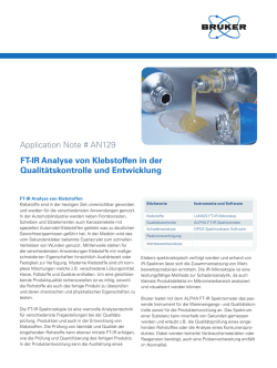 Application Note # AN129 FT-IR Analyse von Klebstoffen in