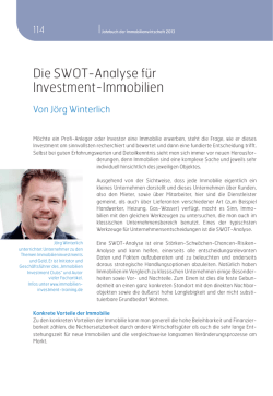Die SWOT-Analyse f&uuml;r Investment-Immobilien