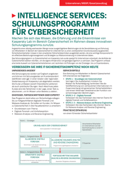 IntellIgence ServIceS: ScHUlUngSPrOgrAmm F&Uuml;r