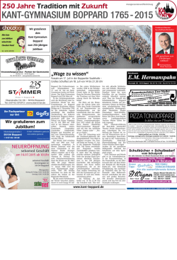 Jubil&auml;umsaufmacher der RHZ vom 11. Juli 2015 - Kant