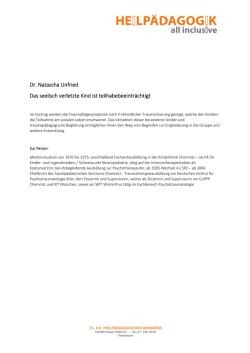 Dr. Natascha Unfried Das seelisch verletzte Kind ist