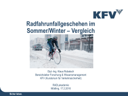 Radfahrunfallgeschehen im Sommer/Winter –Vergleich