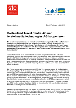 Switzerland Travel Centre AG und feratel media technologies AG