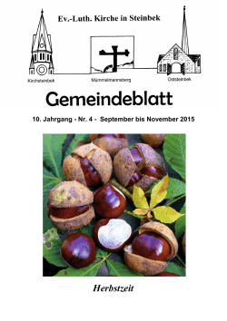 Gemeindeblatt September bis November 2015