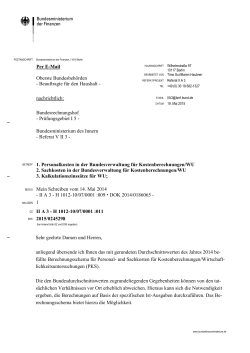 Per E-Mail Oberste Bundesbehörden - Beauftragte für den Haushalt